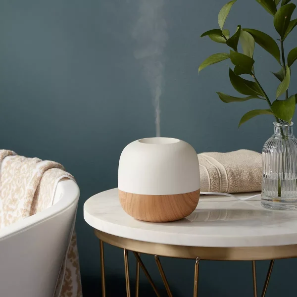 02 Small Woodgrain Essential Oil Diffuser - Threshold™: Ultrasonic Aroma, 5-Hour Run Time, Auto Shut-Off