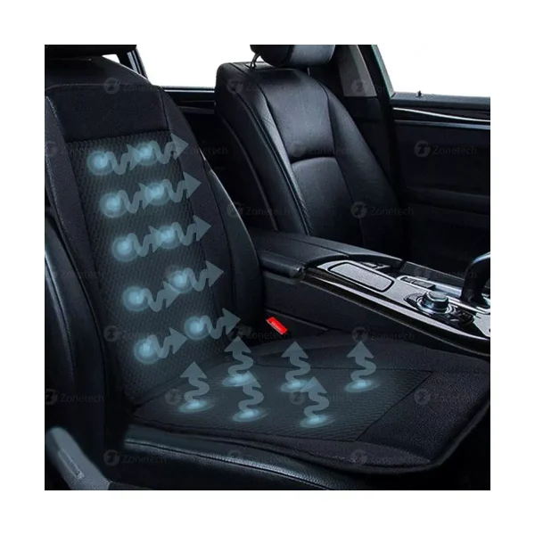 32 Zone Tech Cooling Car Seat Cushion - Black 12V Automotive Adjustable Temperature Comfortable Cooling Car Seat Cushion
