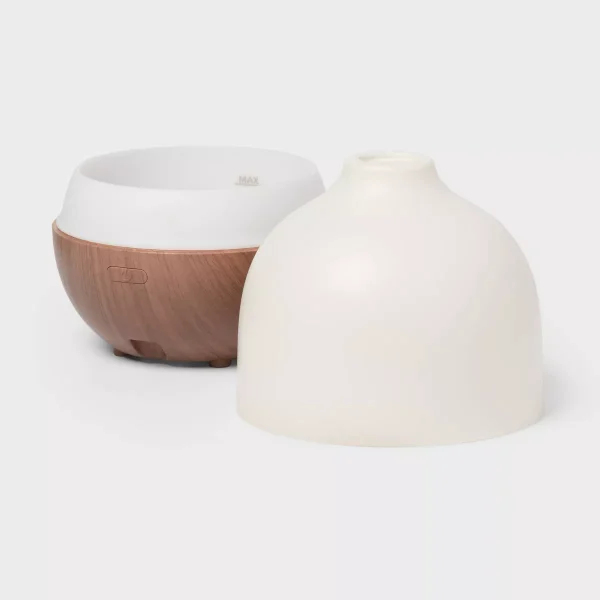 43 White Top and Woodgrain Base 300ml Large Diffuser - Threshold™: Ultrasonic Aroma, 8hr Run Time, Auto Shut-Off