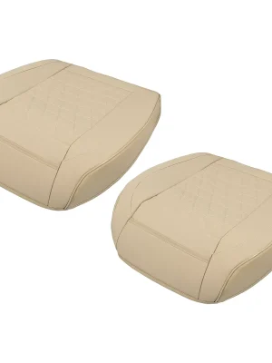 Unique Bargains Universal Front Car Seat Cushion Cover Protector Comfortable Pad PU Leather 2 Pcs