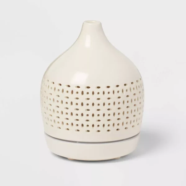 51 Ceramic Cutout 300ml Large Diffuser White - Threshold™: Ultrasonic, Aromatic, 8hr Run Time