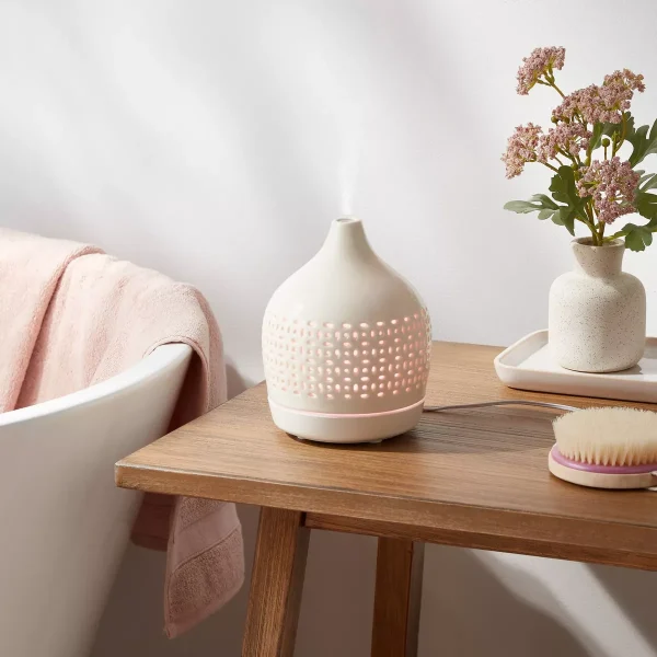 52 Ceramic Cutout 300ml Large Diffuser White - Threshold™: Ultrasonic, Aromatic, 8hr Run Time
