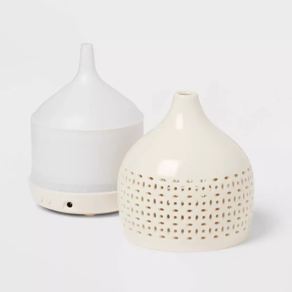 53 Ceramic Cutout 300ml Large Diffuser White - Threshold™: Ultrasonic, Aromatic, 8hr Run Time